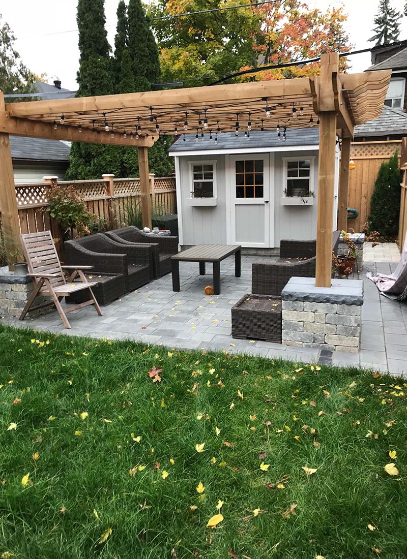 interlocking patio backyard