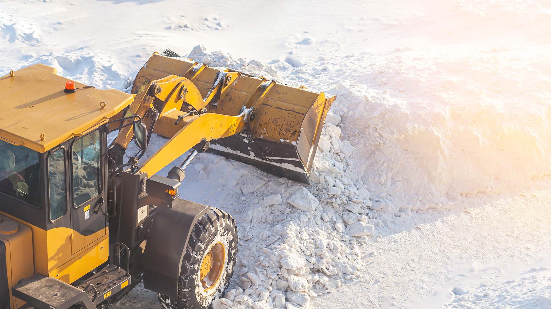 commercial snow removal in parking lot